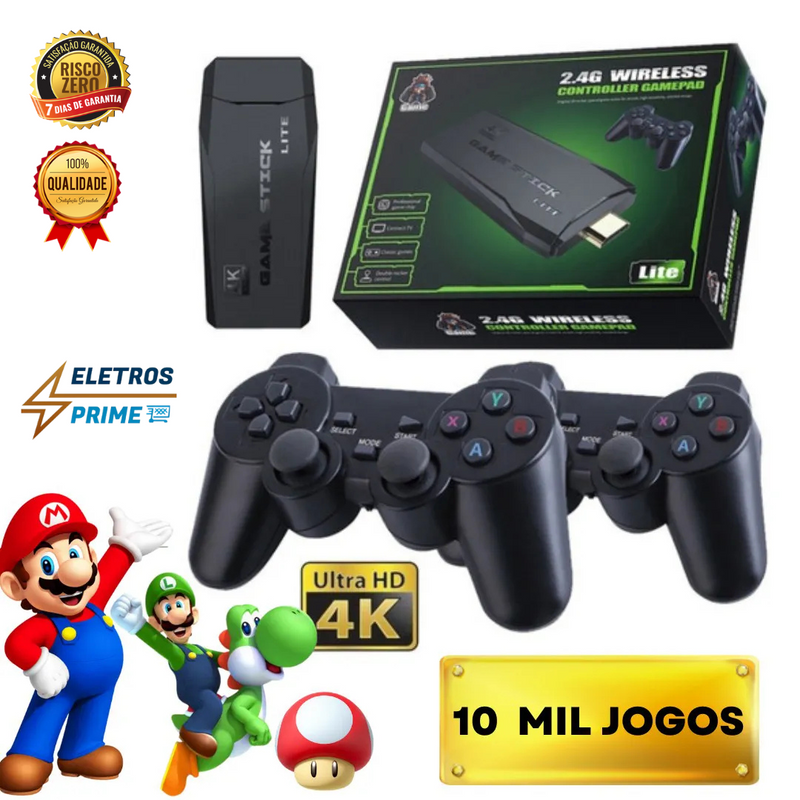 Vídeo Game Stick Retrô 4k HD 10000 Jogos - (ÚLTIMAS UNIDADES)