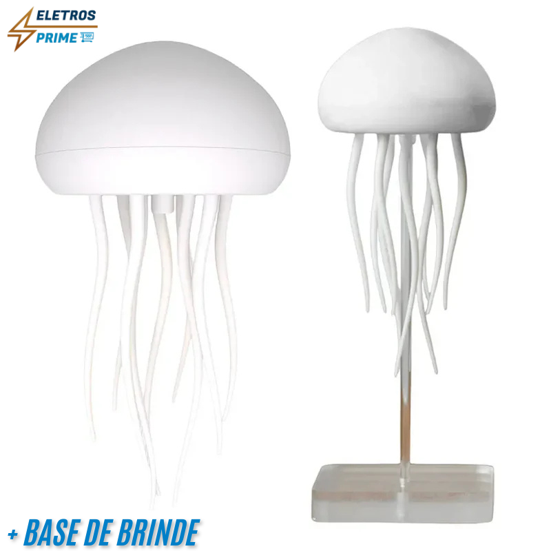 Luminária Água-viva de Led + Base de brinde