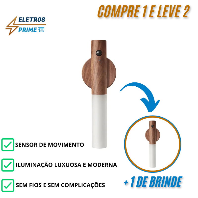 Kit 2 Luminárias Rusticas Magnéticas sem Fio - ( COMPRE 1 LEVE 2 )