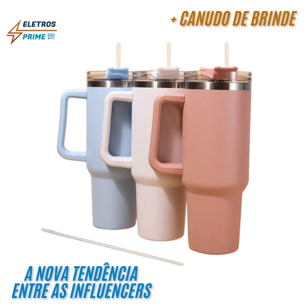 Copo Térmico com Alça ( + CANUDO DE BRINDE )