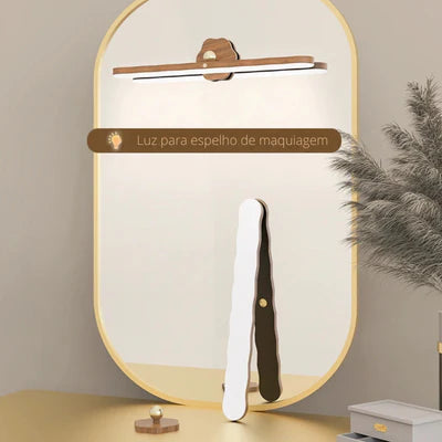 Luminária Led de Madeira Recarregável - (ÚLTIMAS UNIDADES)