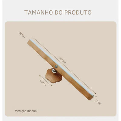 Luminária Led de Madeira Recarregável - (ÚLTIMAS UNIDADES)