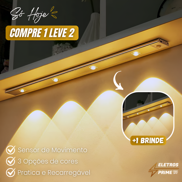 Kit 2 Luminárias Premium Recarregáveis com Sensor de Movimento - (COMPRE 1 LEVE 2)