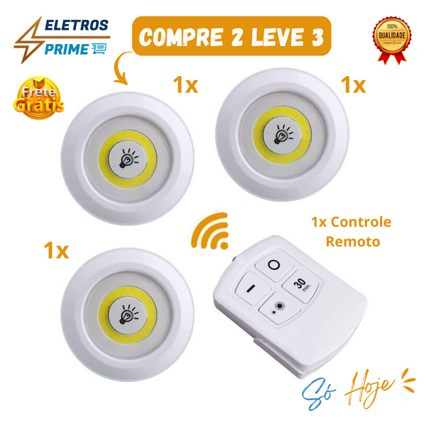 Kit 3 Lâmpadas de Led com Controle de Brinde - (COMPRE 1 LEVE 3)