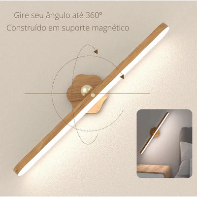 Luminária Led de Madeira Recarregável - (ÚLTIMAS UNIDADES)