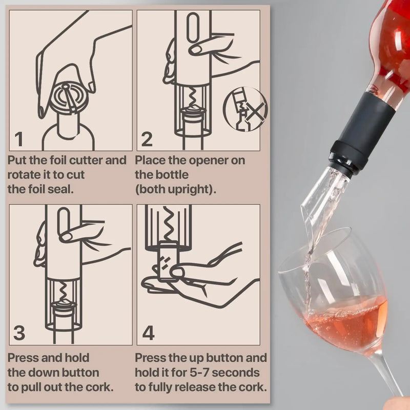 Abridor de Garrafas de Vinho Elétrico - (ÚLTIMAS UNIDADES)