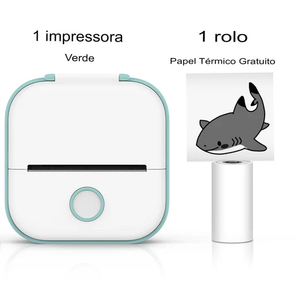 Mini Impressora de Bolso + Rolo de Papel Adesivo - (ÚLTIMAS UNIDADES)