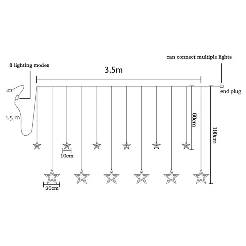 Cascata Led de Estrelas ( ÚLTIMAS UNIDADES )