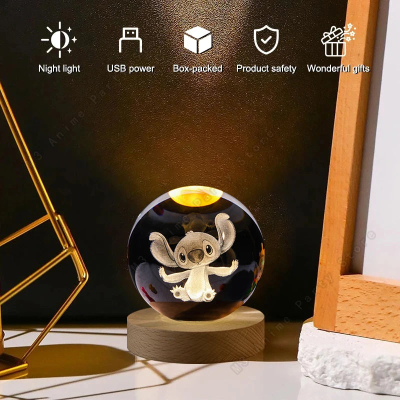 Esfera de Cristal com Led STITCH - (ÚLTIMAS UNIDADES)