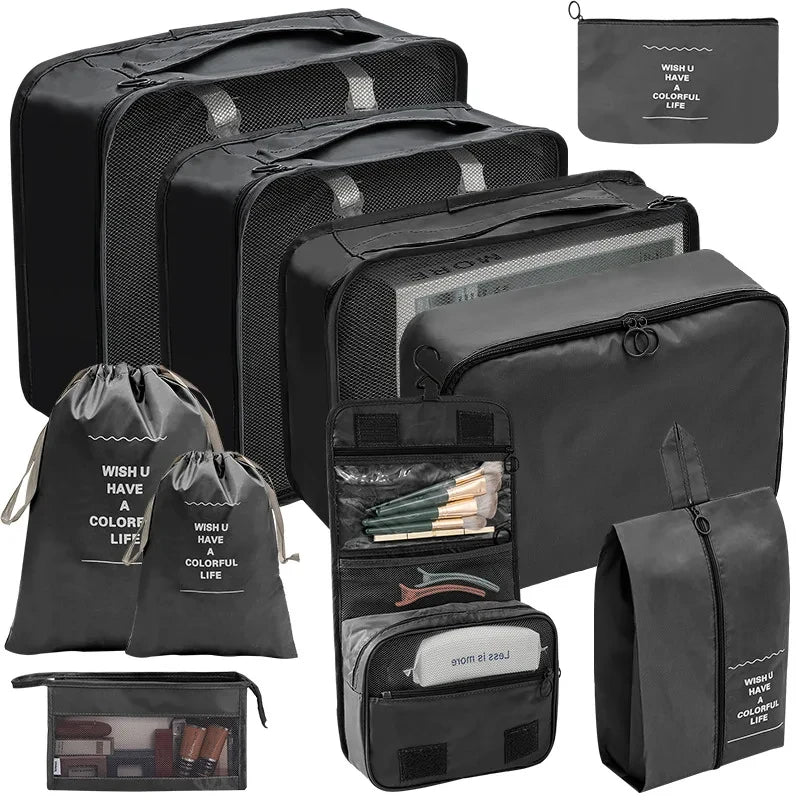 Kit 8 Bolsas Organizadoras para Viagem + 2 Brindes - (COMPRE 8 LEVE 10)
