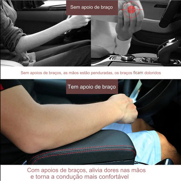 Apoio de Braço com Carregador por Indução e Porta Objetos - ApoioCar