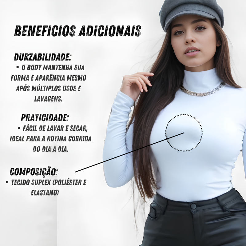 Body de Gola Alta Elegance – Promoção Exclusiva [Compre 2 & Leve 3]