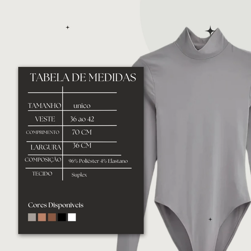 Body de Gola Alta Elegance – Promoção Exclusiva [Compre 2 & Leve 3]