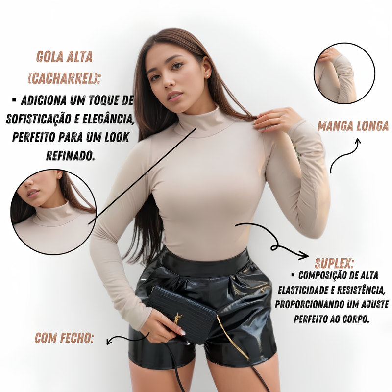 Body de Gola Alta Elegance – Promoção Exclusiva [Compre 2 & Leve 3]