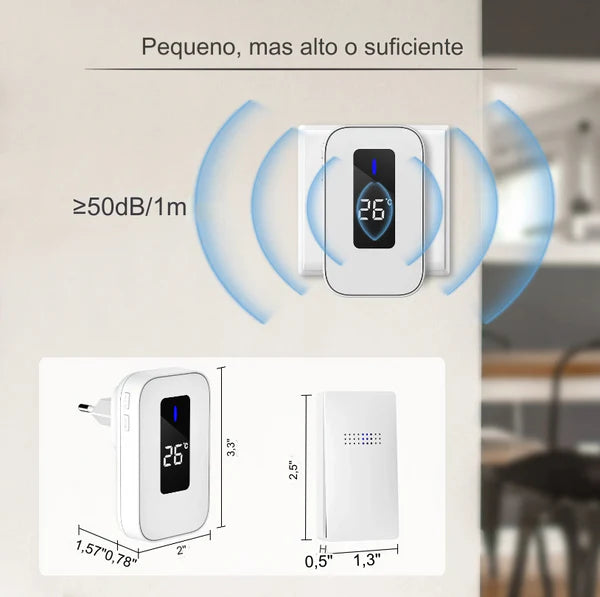 Campainha Moderna a Prova d'Água com sensor Térmico - (ÚLTIMAS UNIDADES)